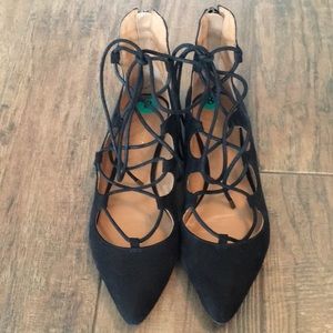 Nine West Lace Up Ballet Pumps Size 8!
